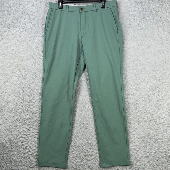 Lauren Ralph Lauren Men Chino Pants 34X32 Green Nylon Blend Stretch Straight Leg